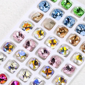 100 kozarcev K9 visoko kakovostnih lakov za izboljšanje kvadratnih diamond DIY nakit dodatki nohtov obliž diamantni kristal opozoril dnu diamond