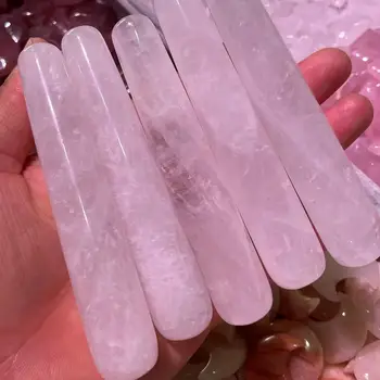 100mm Naravno bela crystal kristal zdravljenja, masaža reiki palico masaža palico kamna