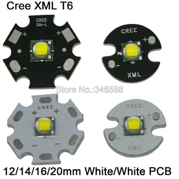 10pcs CREE XML XML T6 10W Cool White High Power LED-Emitter Diode z 12 mm 14 mm 16 mm 20 mm, Črni ali Beli PCB za Svetilko