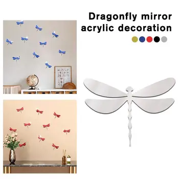 10pcs Dragonfly Ogledalo Akril Dekoracijo 3d Tri-dimenzionalni Zid Prilepite Doma Spalnica Postavitev samolepilne Izmenljive
