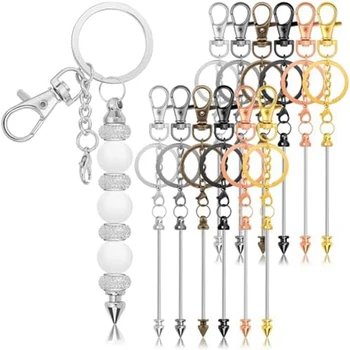 12Pcs Beaded Keychains v Razsutem stanju V Kit Prazno Keychain, ki opravlja Dobave, DIY Keychain Dobave Set Komplet Za DIY Nakit, Izdelava