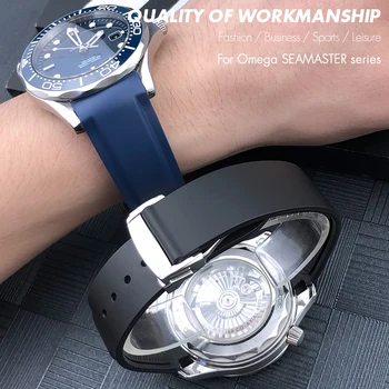 19 mm 20 mm 21 mm 22 mm Ukrivljen Koncu Gume Watchband za Omega Seamaster 300 Planet Ocean za Hamilton Seiko Silikonski Watch Trak