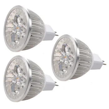 3Pcs 4 x 1W GU5.3 MR16 12 V Tople Bele Svetlobe LED Sijalka Pozornosti