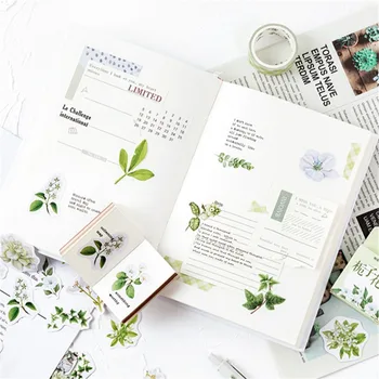 46Pcs/paket Gardenia Cvetovi Mini Papir Dnevnik Nalepke DIY Scrapbooking Dekoracijo Oznaka