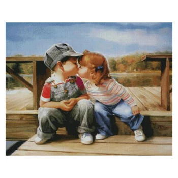 Amishop Brezplačne Dostave Vrh Kakovosti Priljubljena Šteje Navzkrižno Šiv Kit Prvi Poljub Nedolžen Poljub Čisto Poljub Otrok Otrok