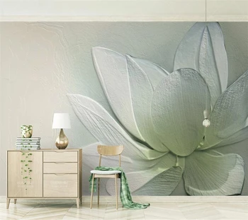 Beibehang ozadje po Meri foto zidana 3d de papel parede lotus reliefni majhne sveže papier peint zidana TV ozadju stene papirja