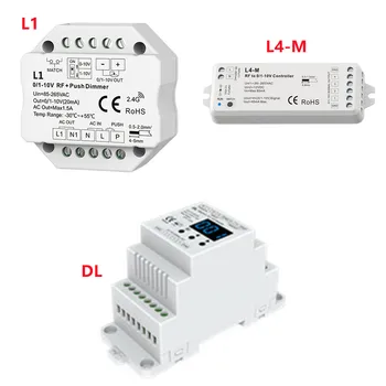 DMX 0/1-10V dekoder DMX Naslov upravljavca 0/1-10V Signal Pretvornika RF 0/1-10V zatemnitev , izhod 1 ali 4 channel 0/1-10V signal