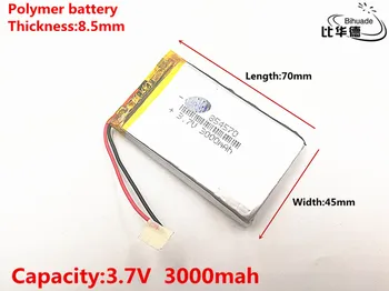Dobro Qulity 3,7 V,3000mAH,854570 Polimer litij-ionska / Litij-ionska baterija za IGRAČE,MOČ BANKE,GPS,mp3,mp4