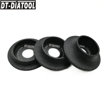 DT-DIATOOL 3pcs Vakuumske Brazed Diamond Brušenje Kolo Demi-bullnose Rob Profil