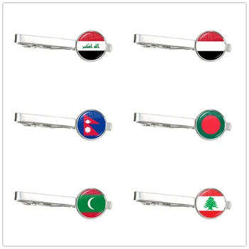 Irak,Jemen,Nepal,Bangladeš,Maldivi,Libanon Nacionalno Zastavo Stekla Chrysoprase pritrjevalni Okras za Moškega, Gospod Darilo