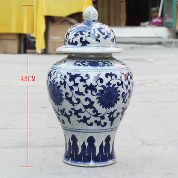 Kitajski Razmnoževanje keramični ingver jar Starinsko vazo iz Porcelana tempelj kozarci doma dekoracijo starinsko jasno, ingver kozarci