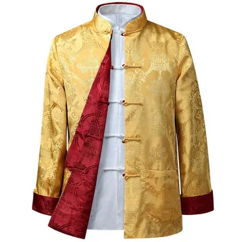 Kitajski Zmaj Kung Fu Coats Retro Tang bo Ustrezala Tradicionalni Kitajski Oblačila za Moške Jakne Hanfu Moških Oblačil Dvojno Stranicami Obrabe