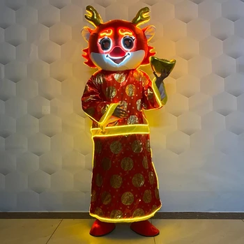 Kitajski Zmaj Pomladni Festival LED lutka obleko Tradicionalni festival Novo Leto ugoden obleko Bog bogastva, stranka ples rekviziti