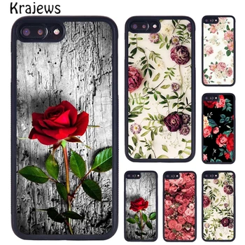 Krajews Lep Vrt, Rdeče Vrtnice Cvetovi Primeru Telefon Za iPhone SE2020 15 14 7 Plus 8 11 12 mini 13 XR Pro XS Max coque
