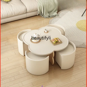 Krema Slog mizico v Dnevni Sobi Sodobno Minimalistično Oblikovalec Ustvarjalne okroglo Mizo Čaj