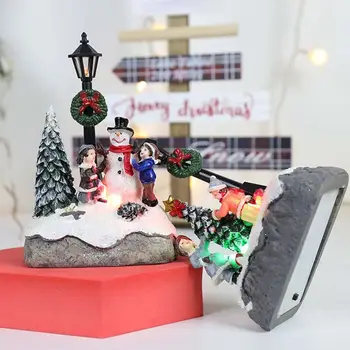 LED Luči Vasi Scene Snjegović Božič Drevo Božični Okraski, Miniaturne Figurice Mikro Krajine Pravljice Vrtni Okras