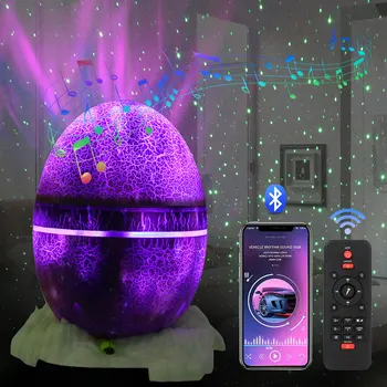 LED Zvezdnato Nebo Projektor Z Bluetooth Glasbeni Zvočnik Galaxy Star Projektor Dinozaver Jajca Noč Svetlobe Spalnica Dekorativni