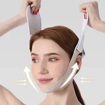 Lepota Silikonski Brado Dvignite Obraz Oblikovalec Obraza Grelni Trak Obraz Hujšanje Povoj Lice Tanek Pas Face Lift Massager