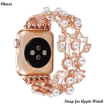 Nakit trak za Apple watch band bling diamantno zapestnico verige za iwatch87654321SE Ultra ženske 38 40 41 42 44 45 mm kovinski zapestje