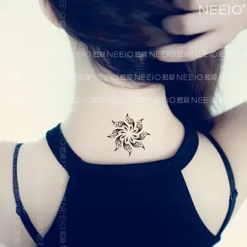 Nepremočljiva Začasne Tetovaže Sexy Black Sun Totem Tattoo Nalepke Y2K Ponaredek Tatoo Punk Poceni Blago Umetnosti Tatto Tatuaje Debelo