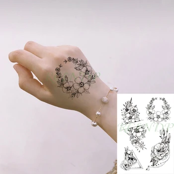 Nepremočljiva Začasni Tattoo Nalepke Oči Cvet Vrtnice Trikotnik Geometrijski Vzorec Puščico Pismo Tatto Flash Art Tattoo za Ženske, Moške