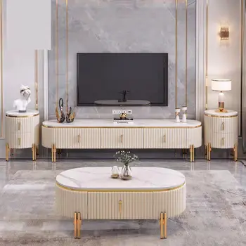 Nordijska luksuzni majhen TV omarico, mizico kombinacija ovalne dnevna soba avdio-vizualnih kabinet apartma beli omari