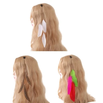 Oko-lov Perja, Dlake Barrettes Bohemia Lase Posnetek svate Ženske Nevesta Hair Styling Photoshoots Pokrivala Dropship