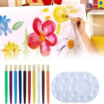 Otrok Umetnost, Slikarstvo, Grafitti 10 Plastičnih Paintbrush 10 Čiščenje Skodelic 3 Palet Dropship