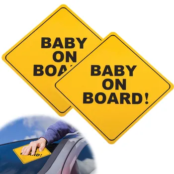 Paket za 2 Otroka na Krovu Znak Avto Nalepke, Odsevni Varnost Opozorilo Decals