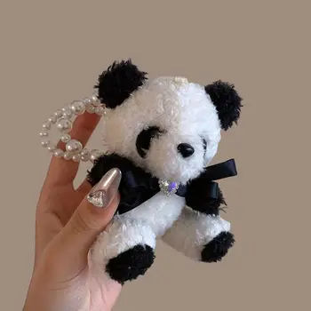 Pearl Zapestnica Plišastih Panda Lase Vrv Darilo Za Lase Obroč Čop Imetnik Pribor Za Lase Elastično Lase Band Potovanja