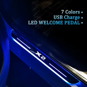 Po meri Logo Dynamic LED Dobrodošli Pedal Vrata Polico Pot Svetlobe Avto Izvažajo Ploščica Pedal Treshold Za BMW X2 F39 2017 - 2022