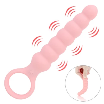 Potegnite Obroček Analne Kroglice Vibrator Butt Plug Analni Čep Massager 10 Frekvenčni Stimulator Prostate Sex Igrača za Ženske Moški Nepremočljiva