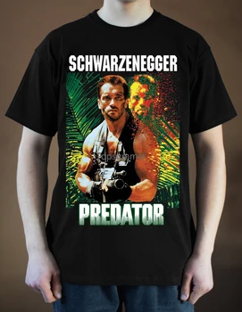 Predator Filmski Plakat Ver 1 Arnold Schwarzenegger Majica (Črna) S 3Xl Moške Majice s kratkimi rokavi Poletje Slog, Moda Zamotek