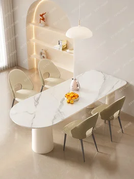 Skrilavec jedilno mizo svetlobno razkošje high-end minimalističen italijanski jedilno mizo in stol kombinacija