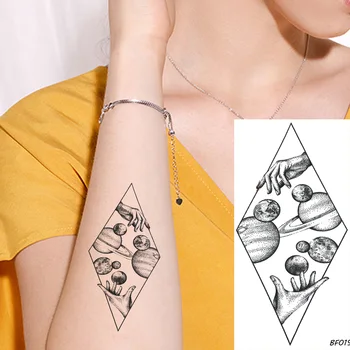 VANKIRS Diamond Planet Seksi Roko Nepremočljiva Roke Tetovaže Začasno Ženske Moški Gleženj Tatto Nalepke Malo Telo Ponaredek Tatoo Prilepite
