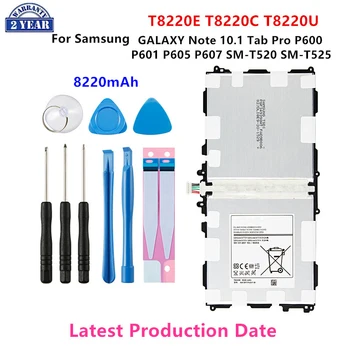 Čisto Nov Tablični T8220E T8220C/U Baterije 8220mAh Za Samsung Galaxy Note, Tab 10.1 Pro P600 P601 P605 P607 T520 T525 +Orodja