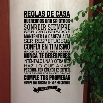 Španska hiša pravila stenske nalepke dom dekor , Vinilne Nalepke špansko Različico Družine Ponudbe Doma Dekoracijo brezplačna dostava